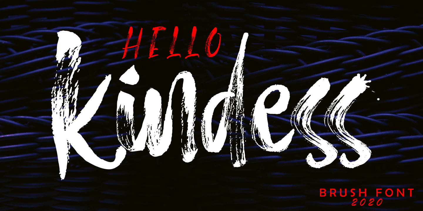 Beispiel einer Hello Kindess Brush Italic-Schriftart